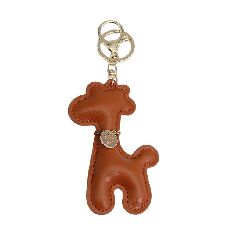 Wholesale Giraffe PU Cartoon Keychain